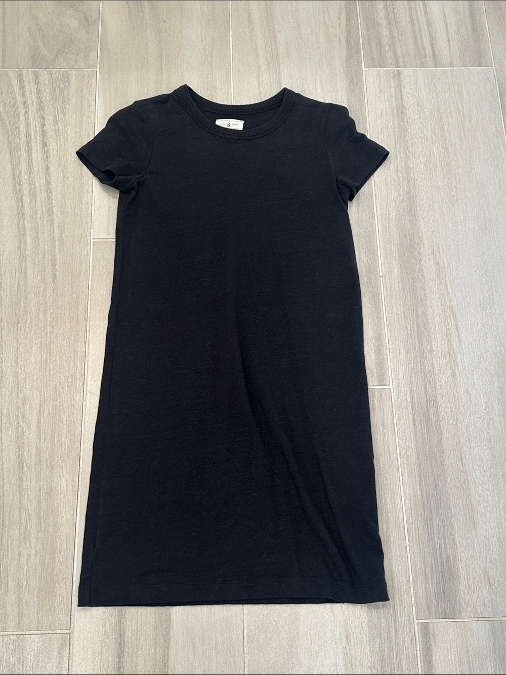 Lou & Grey Petites XXS XXSP Black Short-Sleeve T-Shirt Dress